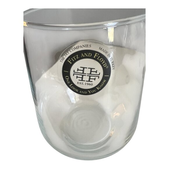 Fitz & Floyd Stemless Wine Glasses Set Of 4 Made Turkey 4.25" Tall Clear Glass - Picture 4 of 4